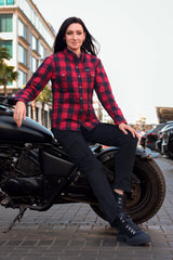 Ladies protective flannel shirt Red and Black