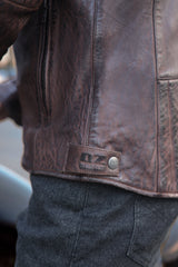 Men’s Vintage Leather Motorcycle Armored Jacket