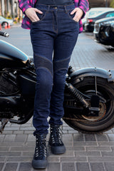 Female Denim Armored Pants