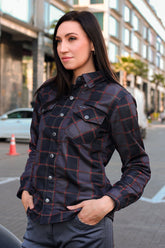 Women's Tartan Plaid Protective Mesh Shirt