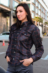 Women's Tartan Plaid Protective Mesh Shirt