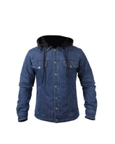 Denim Hooded Biker Jacket