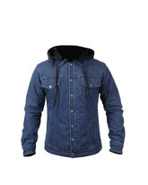 Denim Hooded Biker Jacket