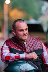 Denim Combo Leather Vest for men