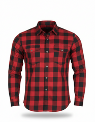 Red and Black Flannel Shirt- CE AA Rated Fully Kevlar Lined