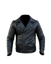 Men's Biker Quilted Leather Jacket