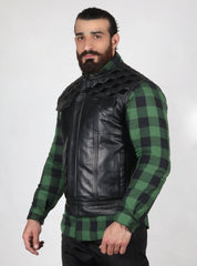 Motorbike Vest Tonal black