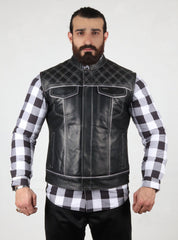 Motorbike Vest Black & white