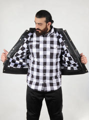 Motorbike Vest Black & white