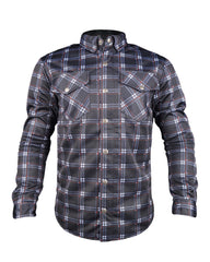 Mesh Shirt Dark Blue Check with Red Boxes