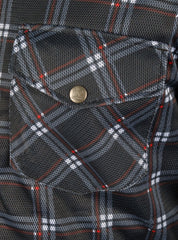 Mesh Shirt Dark Blue Check with Red Boxes