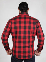 Red and Black Flannel Shirt- CE AA Rated Fully Kevlar Lined