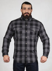 test product Kevlar Lined Flannel Shirt (Grey-Black) - CE AA Rated
