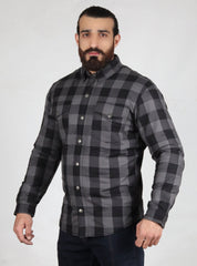 test product Kevlar Lined Flannel Shirt (Grey-Black) - CE AA Rated