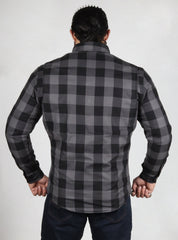 test product Kevlar Lined Flannel Shirt (Grey-Black) - CE AA Rated