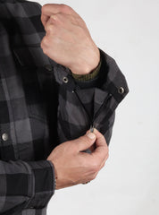 test product Kevlar Lined Flannel Shirt (Grey-Black) - CE AA Rated