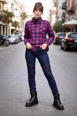 Ladies Armored Pant Denim Blue - OZ MOTOGEAR