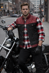 Leather Vest | Denim Combo