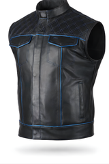 Motorbike Vest Blue & black