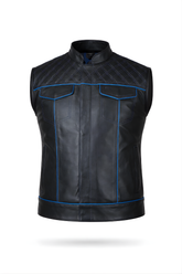 Motorbike Vest Blue & black