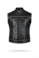 Motorbike Vest Black & white