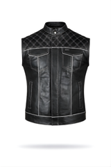 Motorbike Vest Black & white