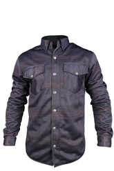 Orange Lines Armored Dark Plaid Mesh Shirt – Summer Motorcycle Mesh Shirt with Level 2 Protection