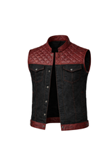 Leather Vest | Denim Combo