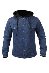 Hooded Denim Jacket for Bikers