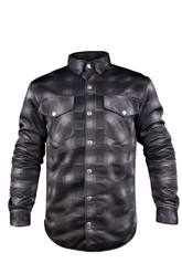 Grey Check & Black Armored Men`s Mesh Shirt – Summer Motorcycle Mesh Shirt with Level 2 Protection