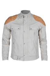 Men’s Off-White Leather & Canvas Jacket