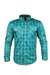 Green Check Armored Men`s Mesh Shirt – Summer Motorcycle Mesh Shirt with Level 2 Protection