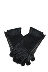 Gloves Leather Black - OZ MOTOGEAR
