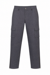 Men's Cargo Pant Cotton Twill Loose Fit Grey - OZ MOTOGEAR