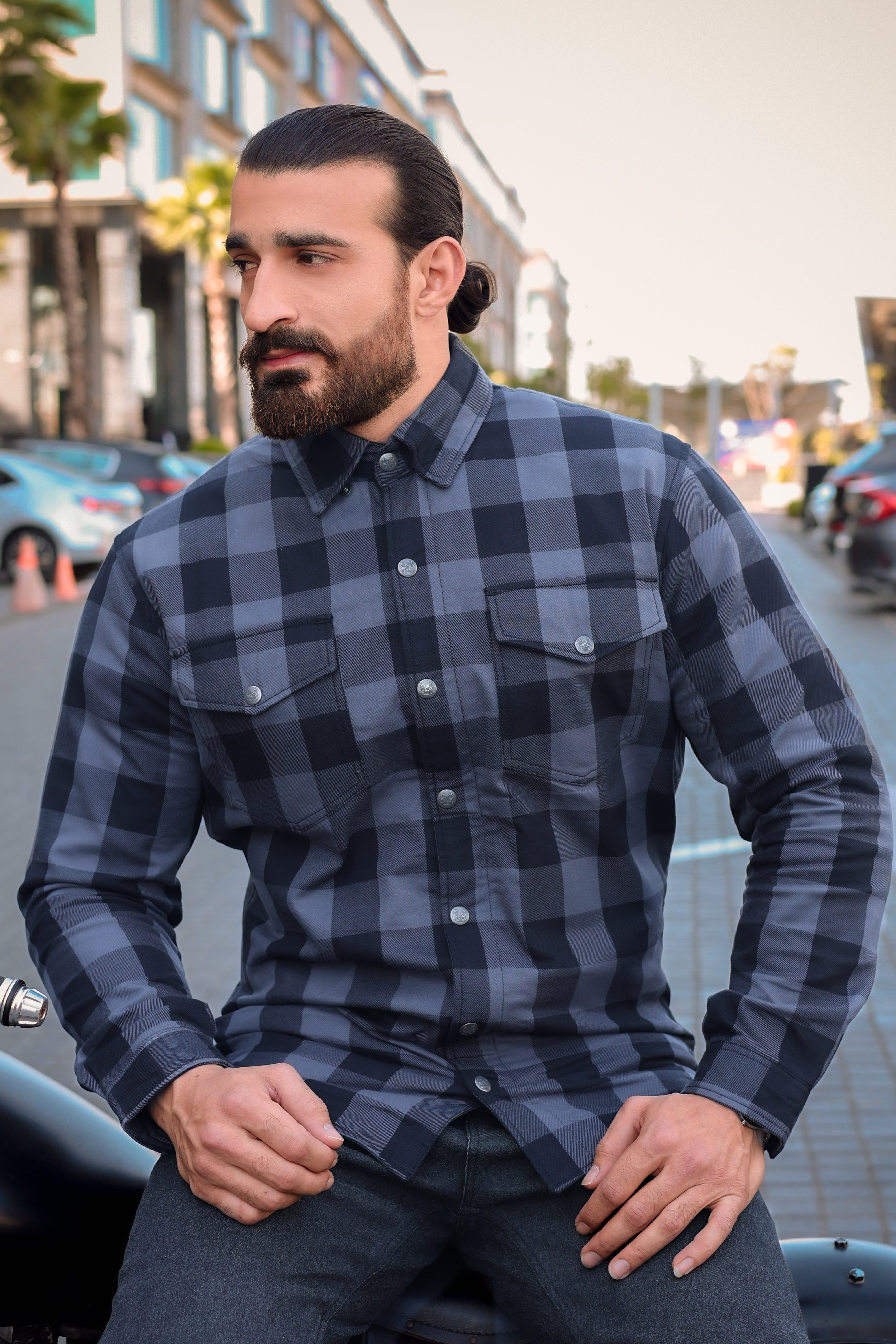 Grey protective  Flannel Shirt CE AA-RATED