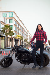 Ladies protective flannel shirt Red and Black