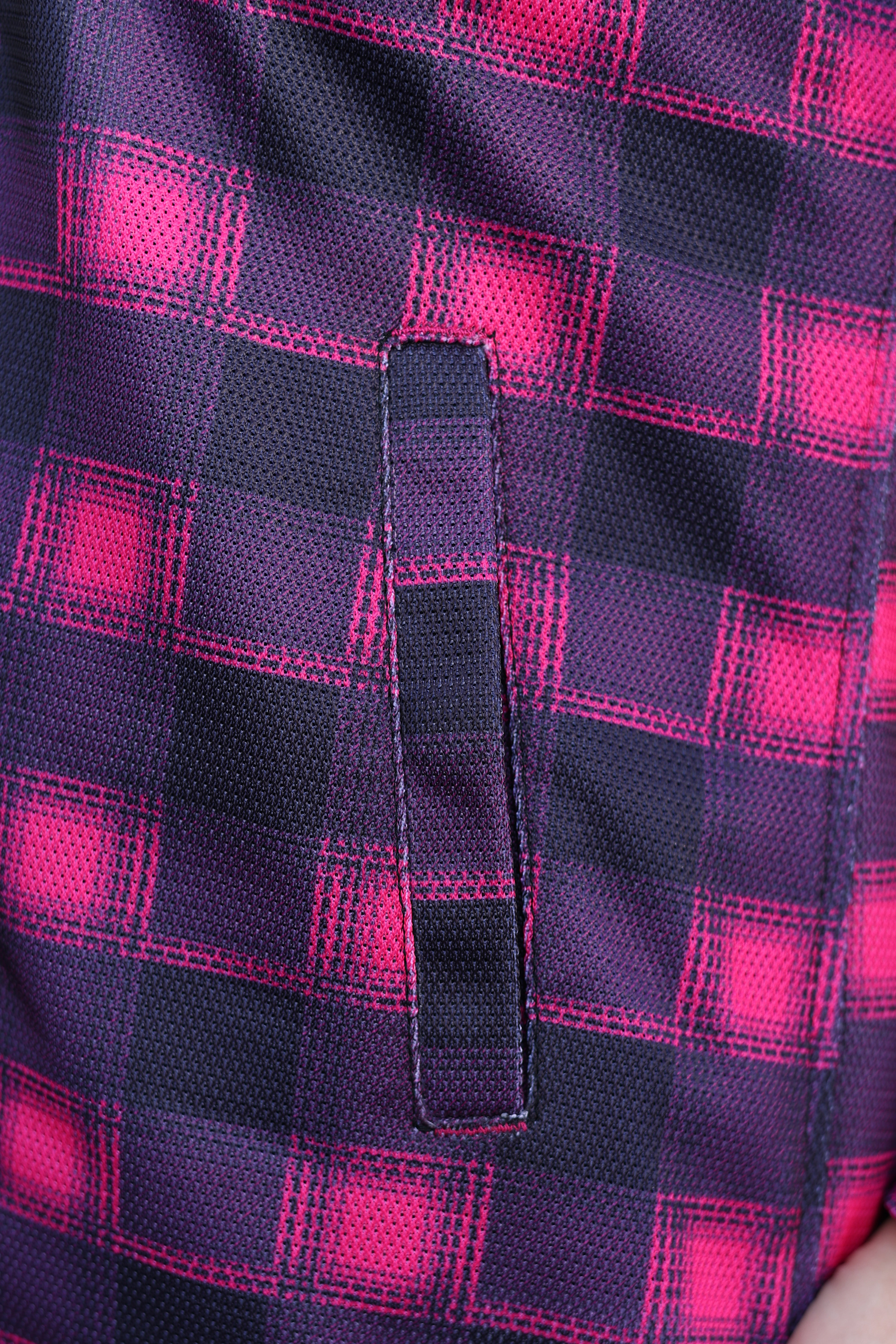 Ladies Pink Plaid Protective Mesh Shirt