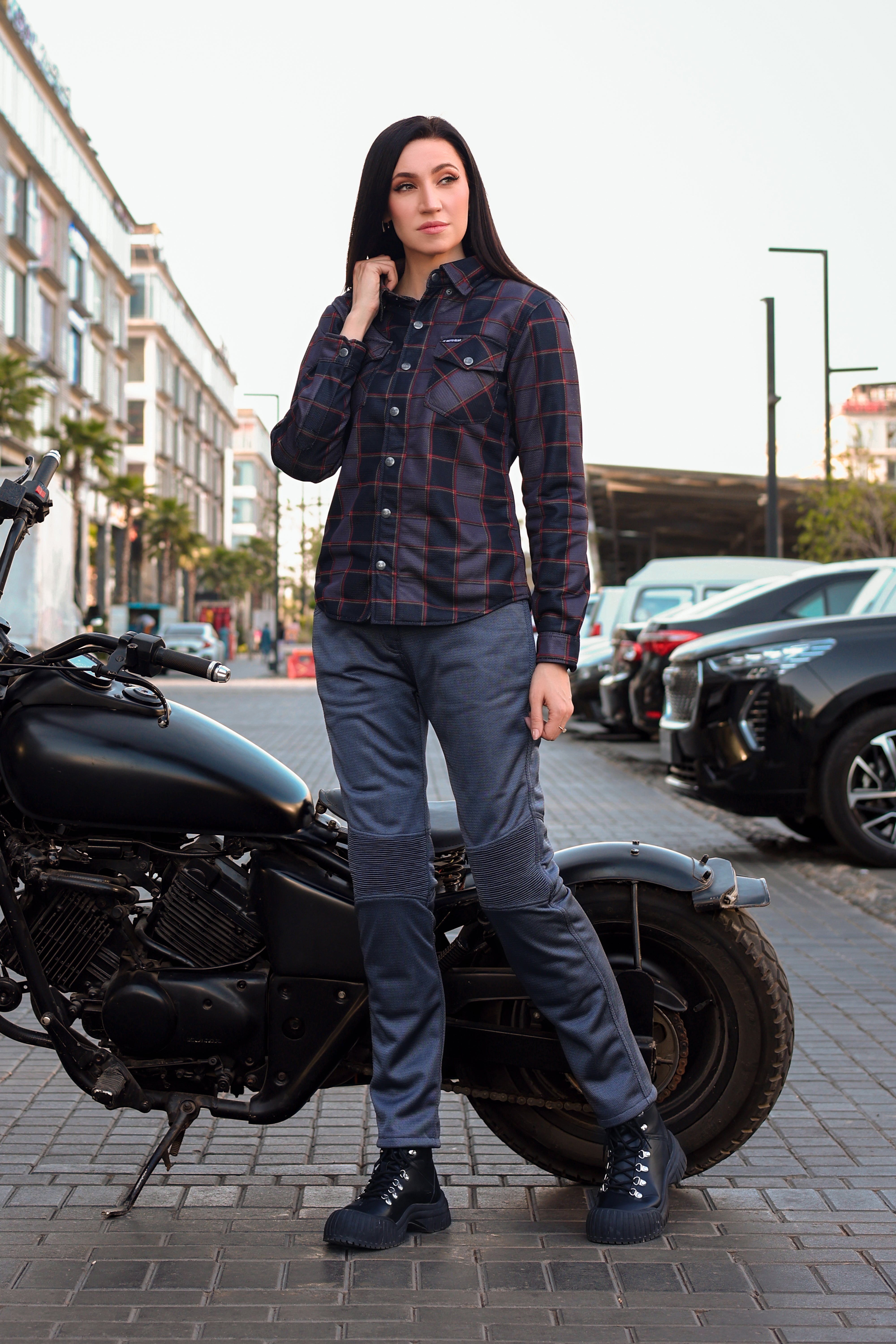 (New)Tartan plaid protective shirt