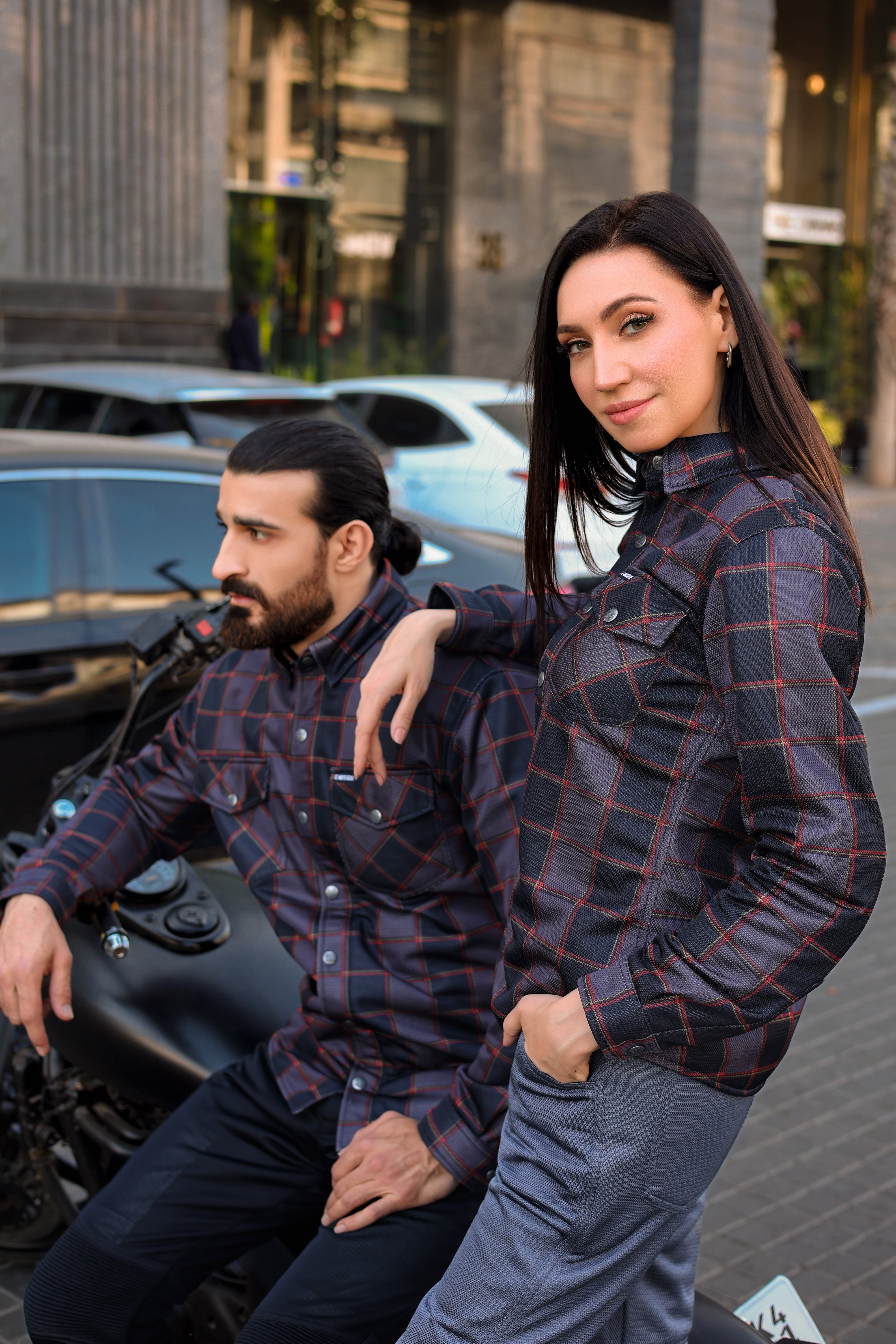 (New)Tartan plaid protective shirt