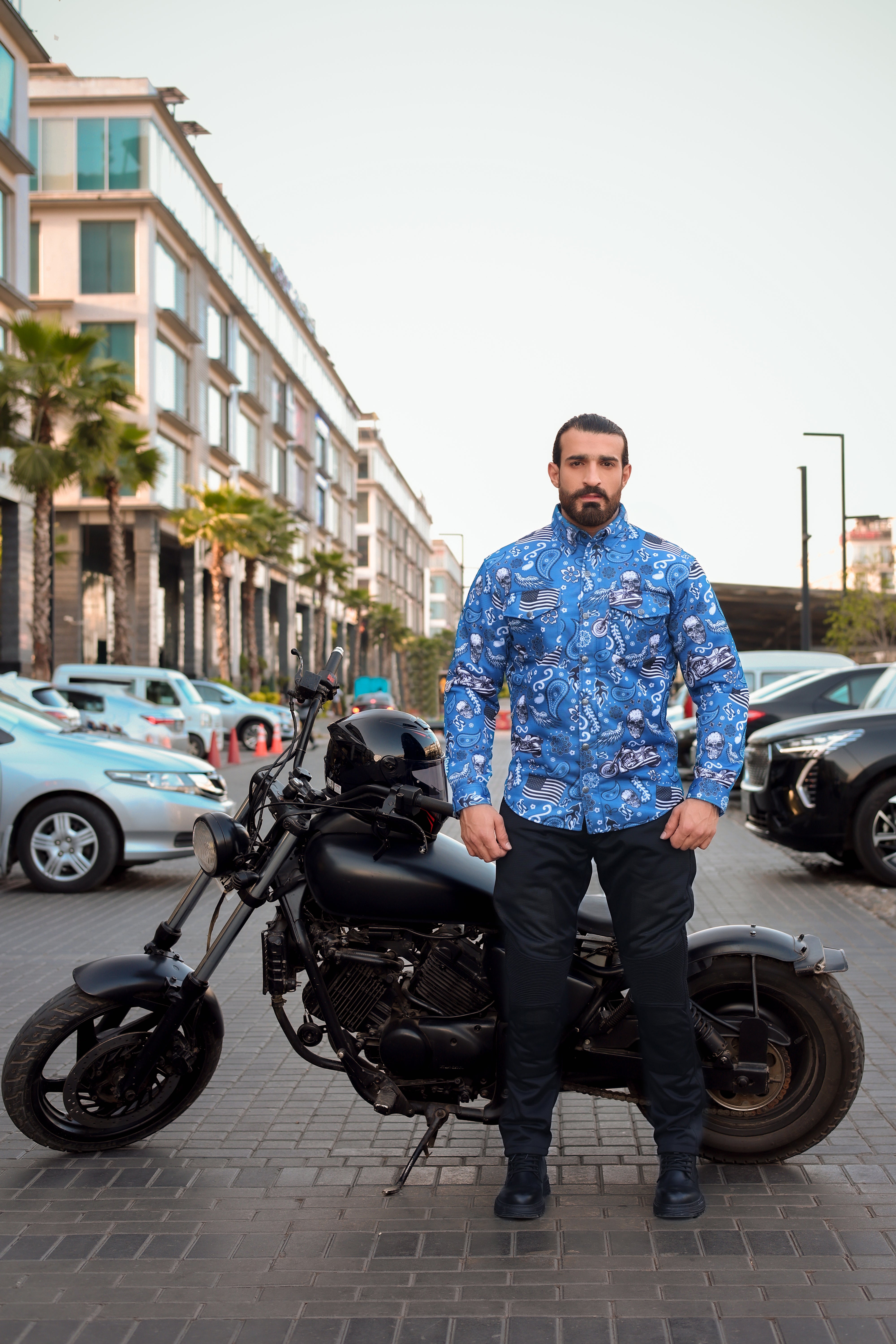 Skyline Skull Shield Summer Mesh Shirt