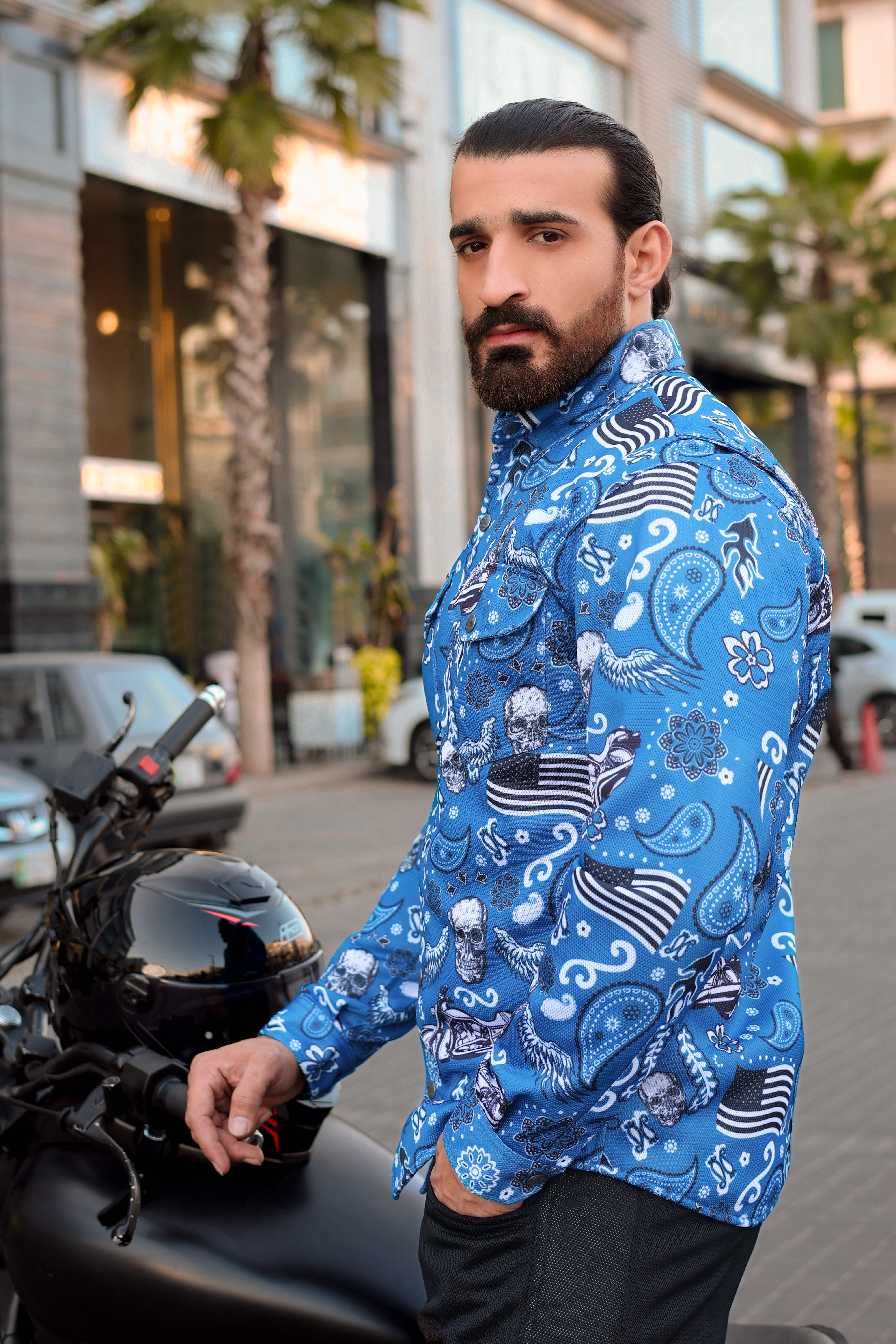 Skyline Skull Shield Summer Mesh Shirt