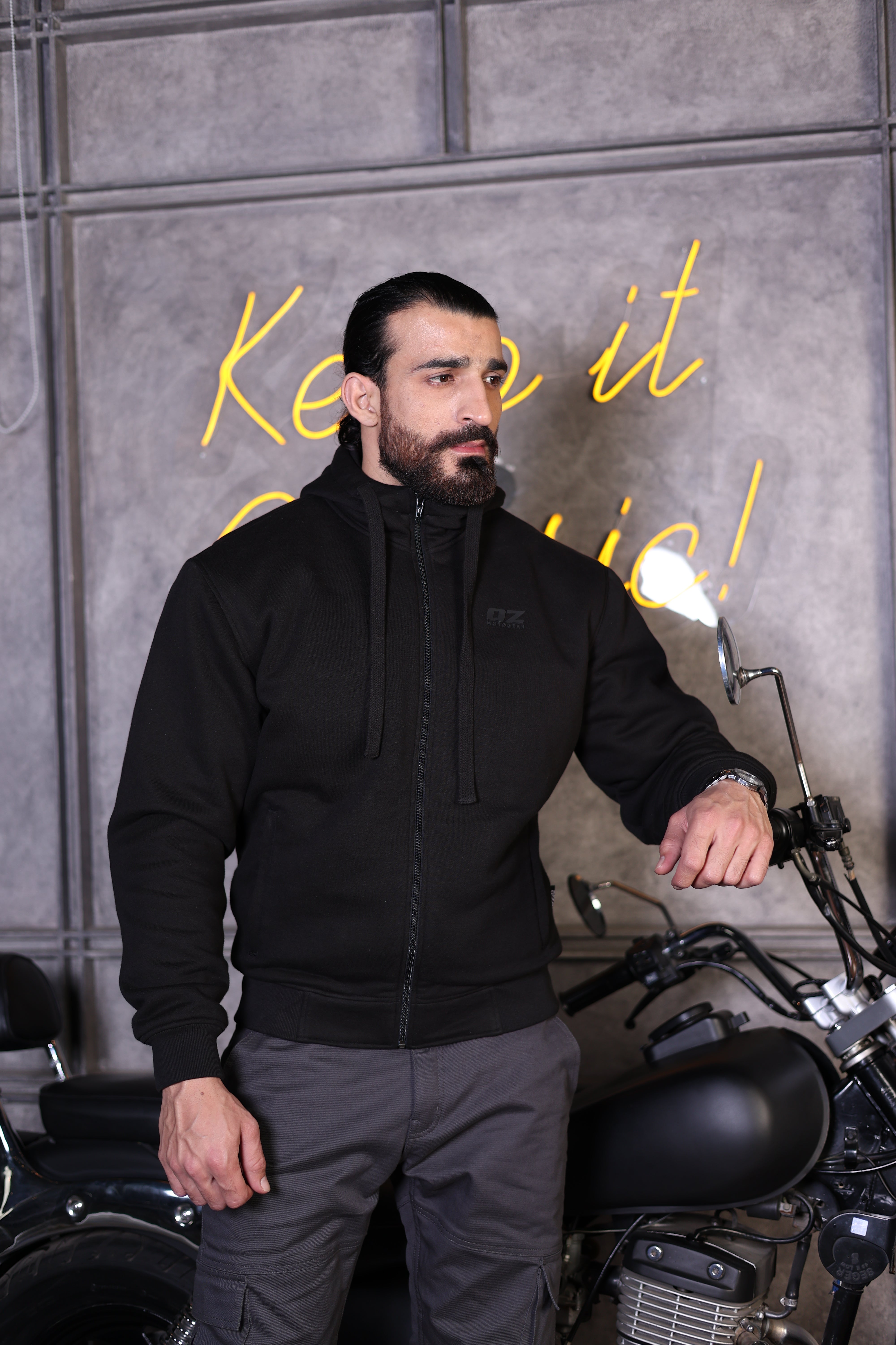 Zippered Protective Kevlar Hoodie