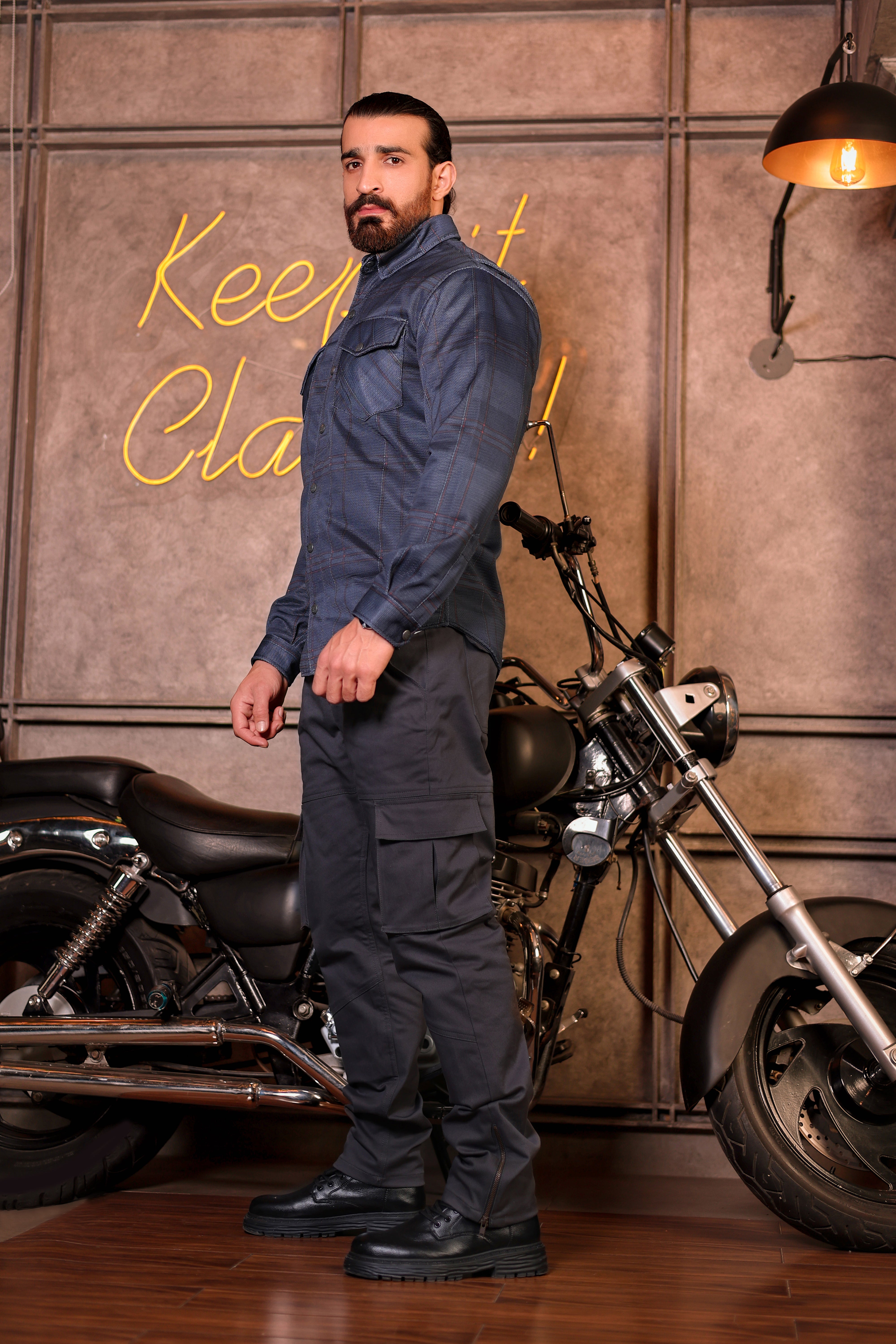 Mesh Protective Shirt With Orange Lines