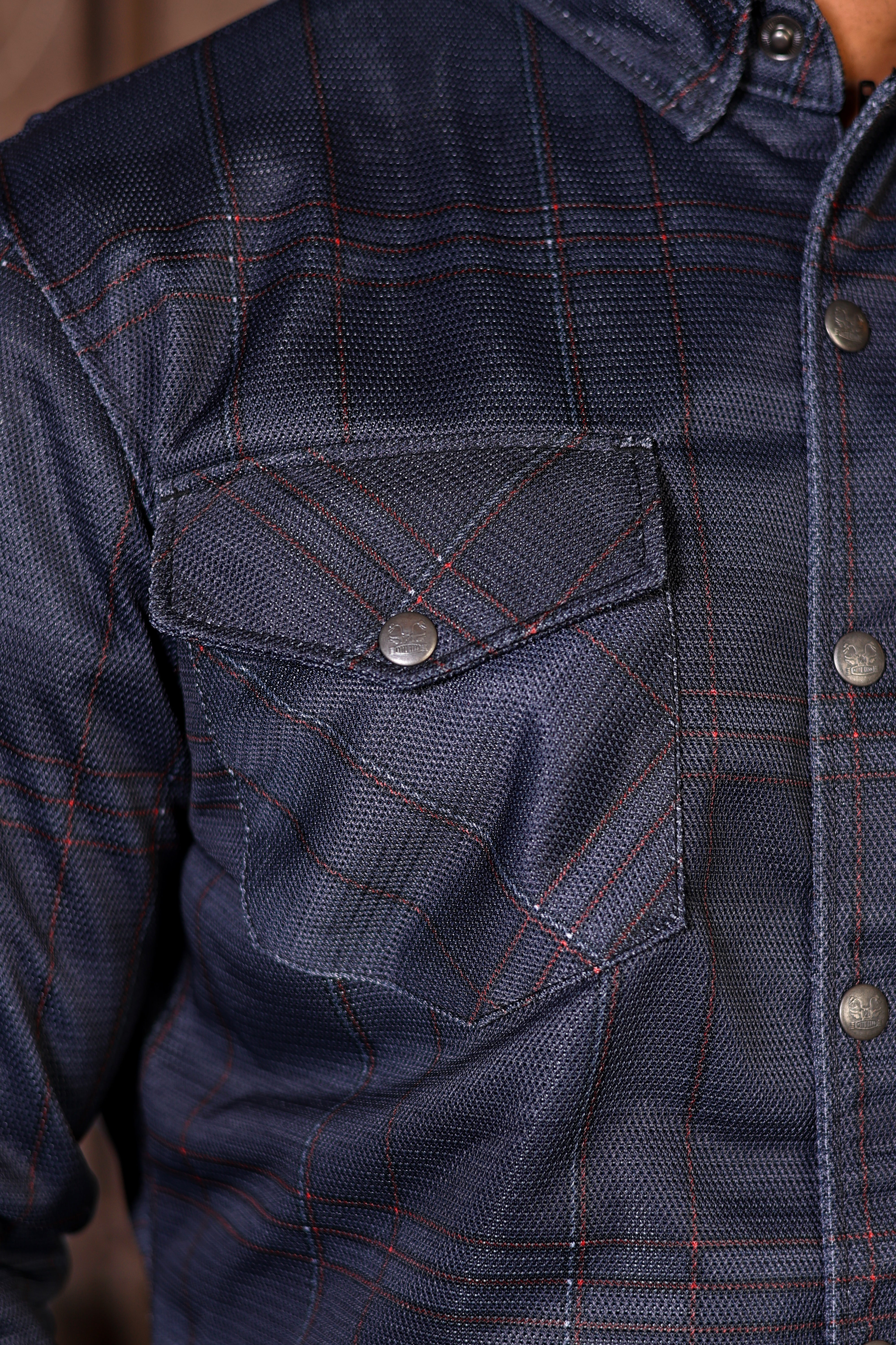 Mesh Protective Shirt With Orange Lines