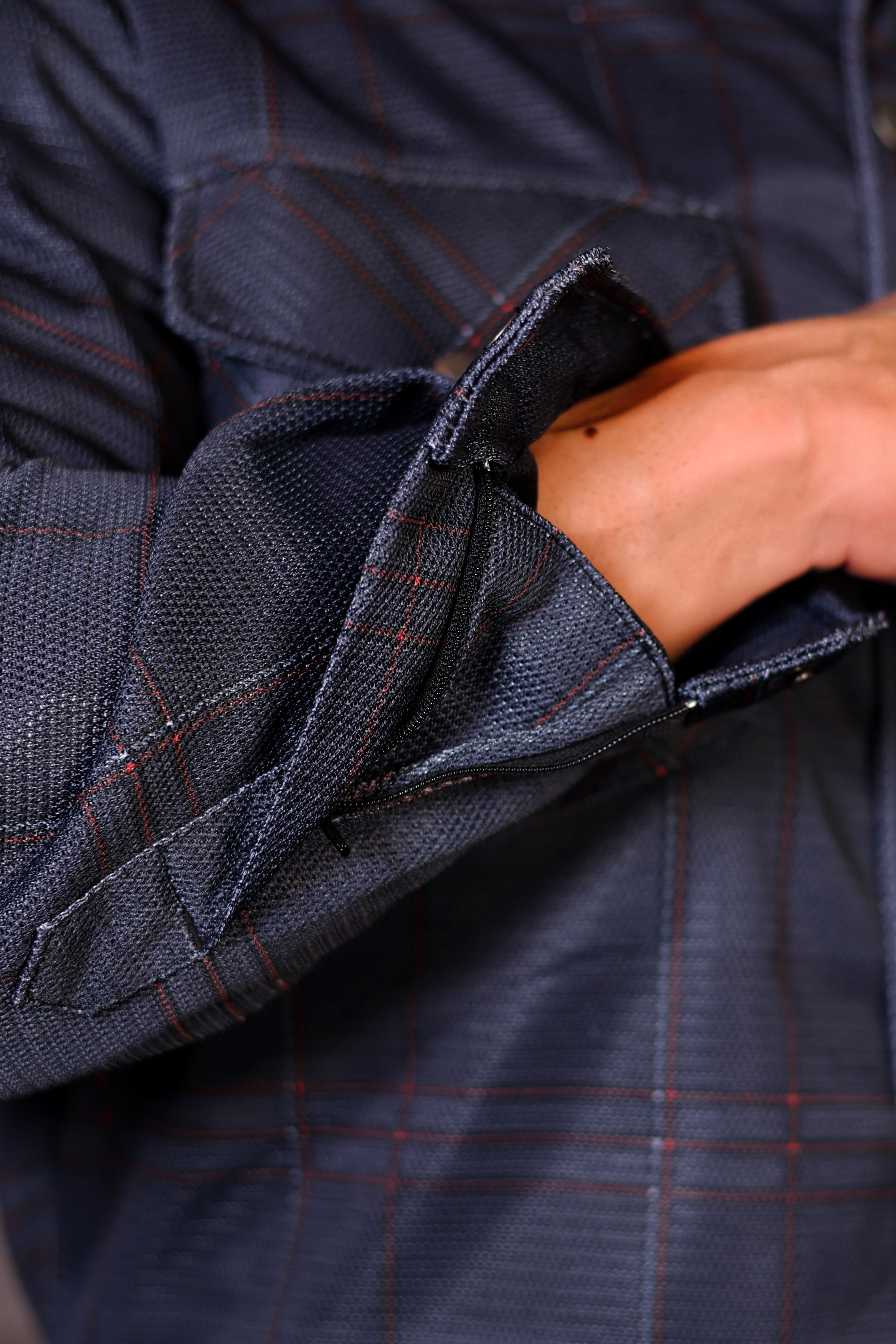 Mesh Protective Shirt With Orange Lines