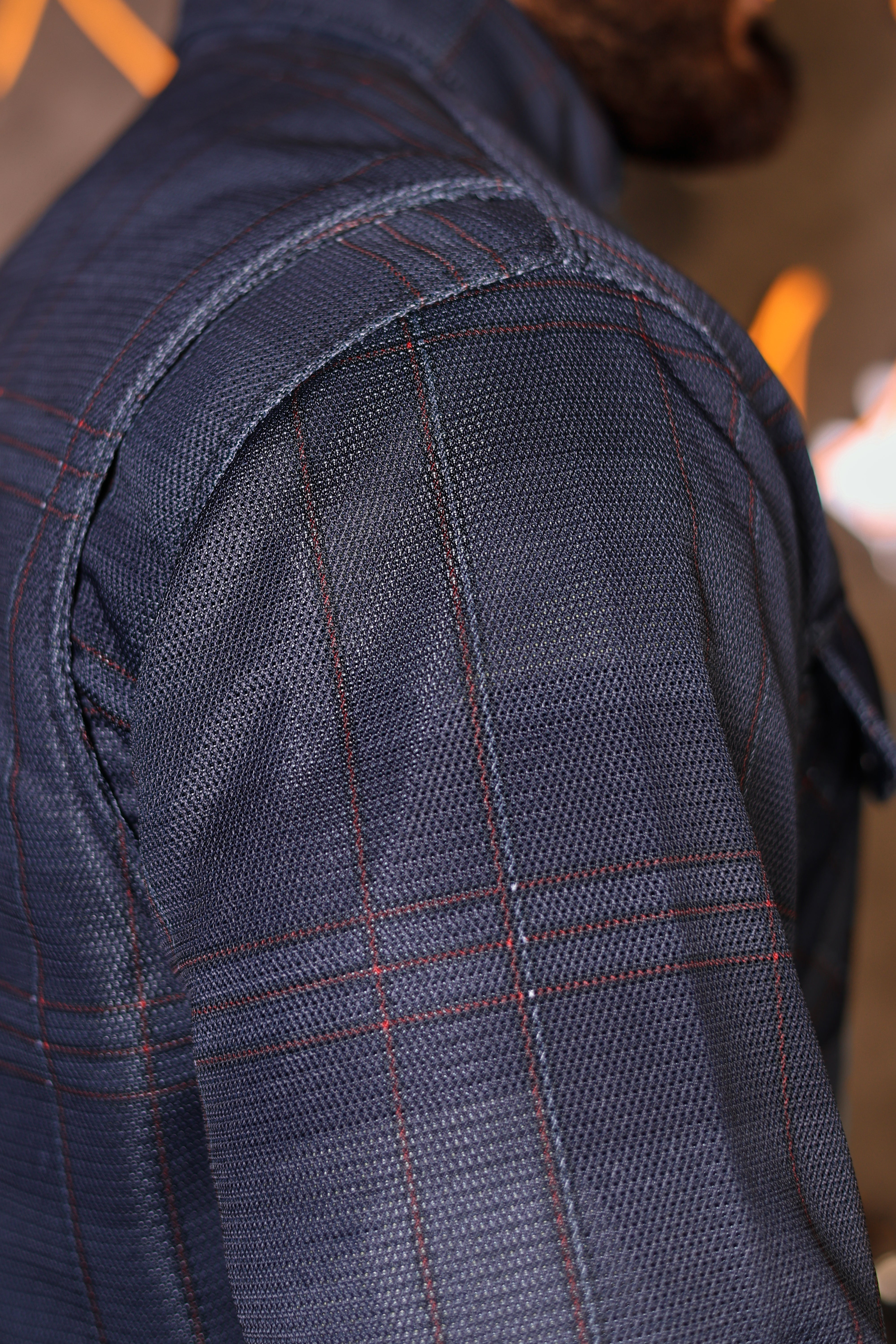 Mesh Protective Shirt With Orange Lines