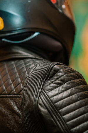 Quilted Leather Jacket for bikers