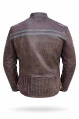 Men’s Vintage Leather Motorcycle Armored Jacket