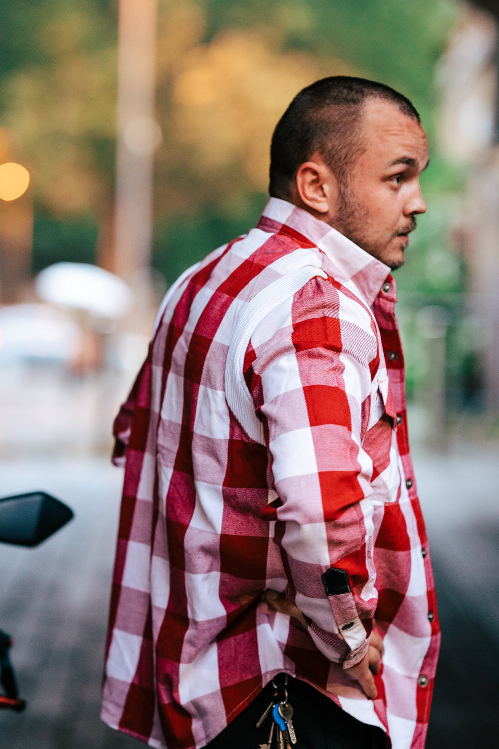 gingham flannel shirt for men