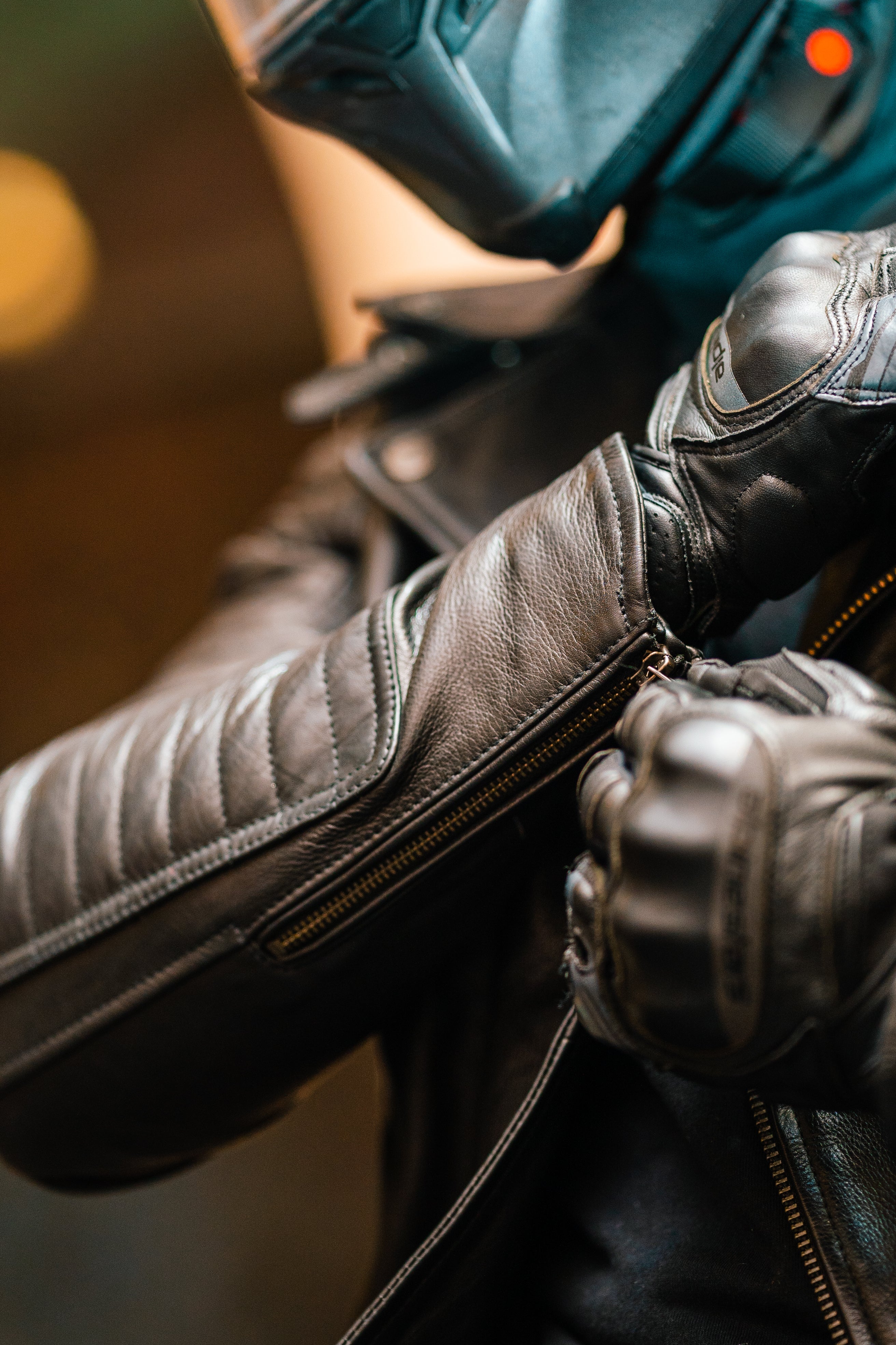Men's Biker Quilted Leather Jacket